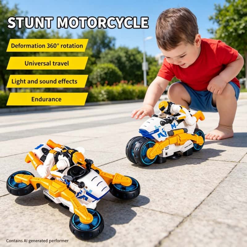 Kids' Toy - Electric Stunt Transformable Motorcycle Children Toy