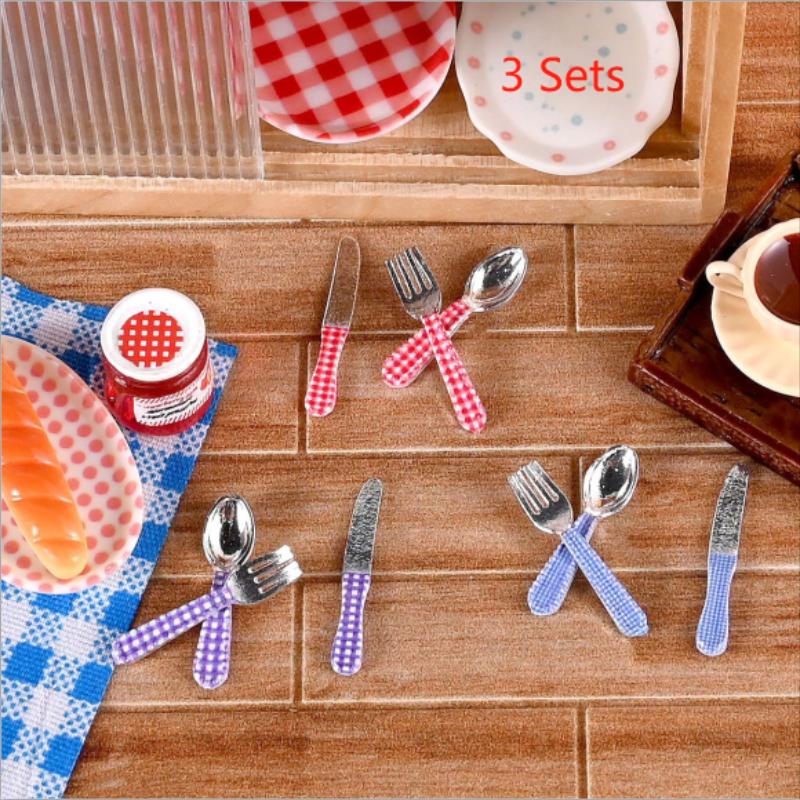 Kids Toys Home - 3 Set Dollhouse Miniature Kitchen Toy