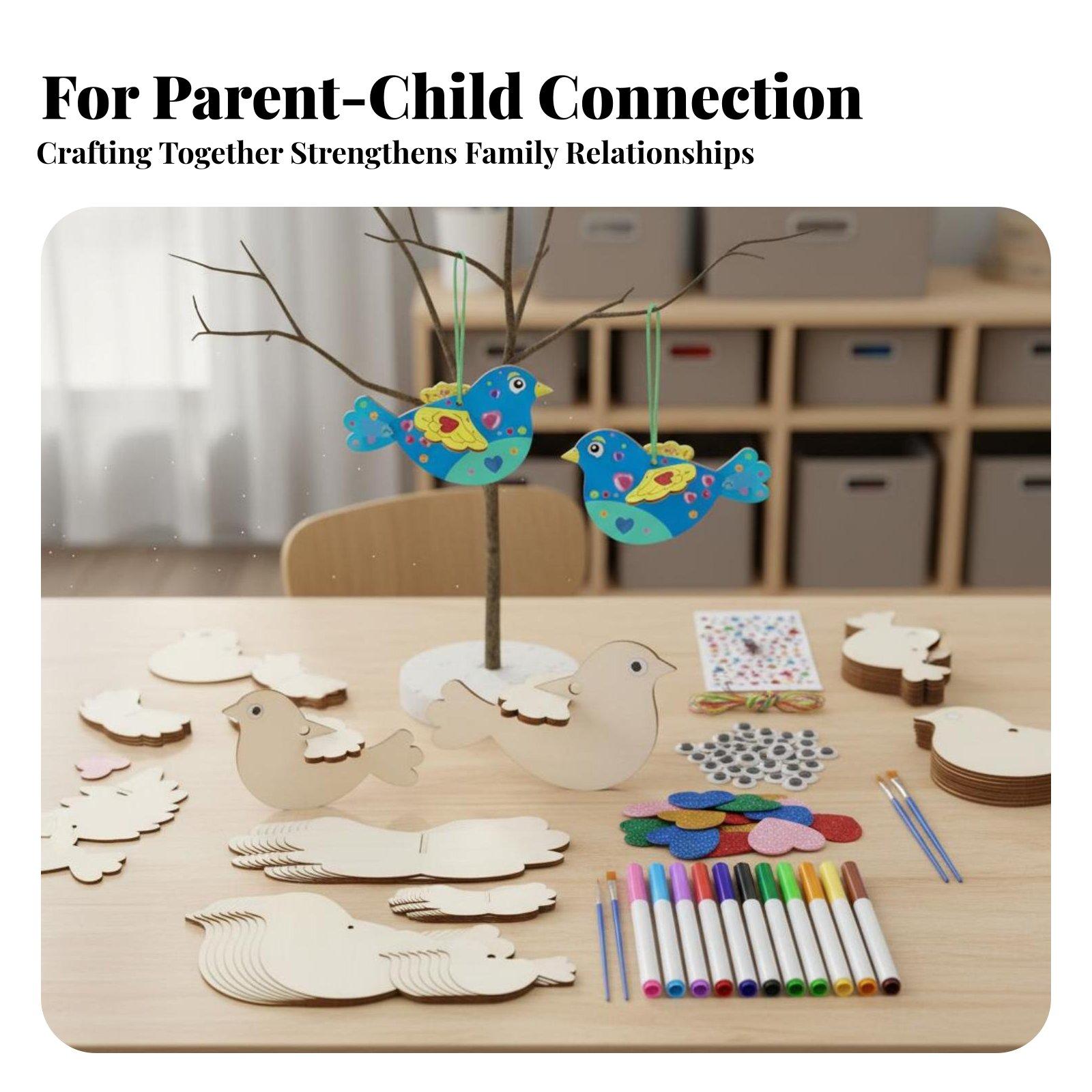 8 Pieces 3D Wooden Bird Craft  - Kids Toys Home review and price